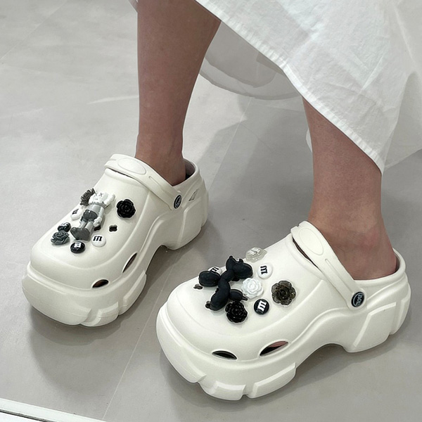 강아지 크록스 샌들 통굽 키높이 슬리퍼