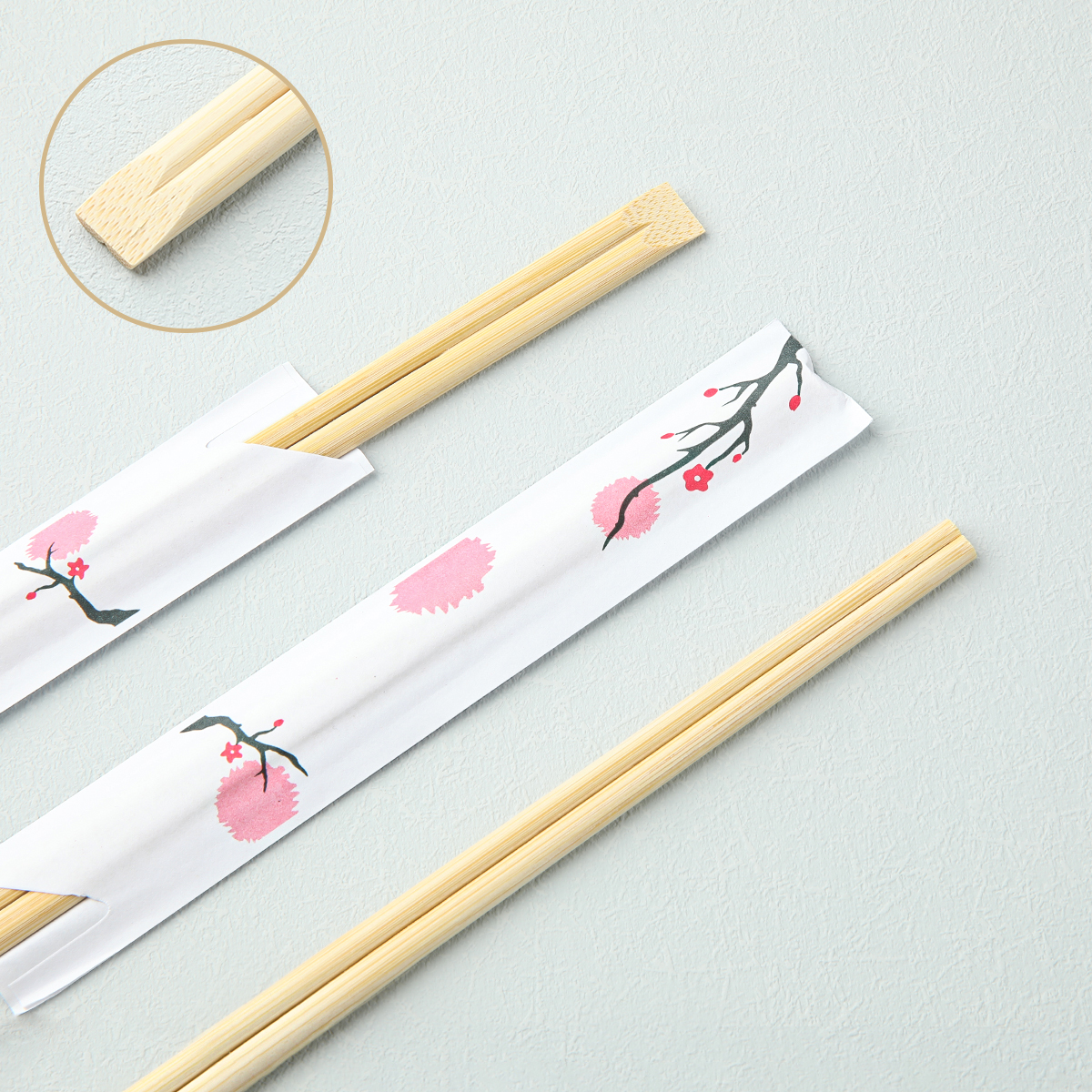 벚꽃 24cm 젓가락(반포장) / 2000개(100x20) 일회용 나무젓가락 업소용