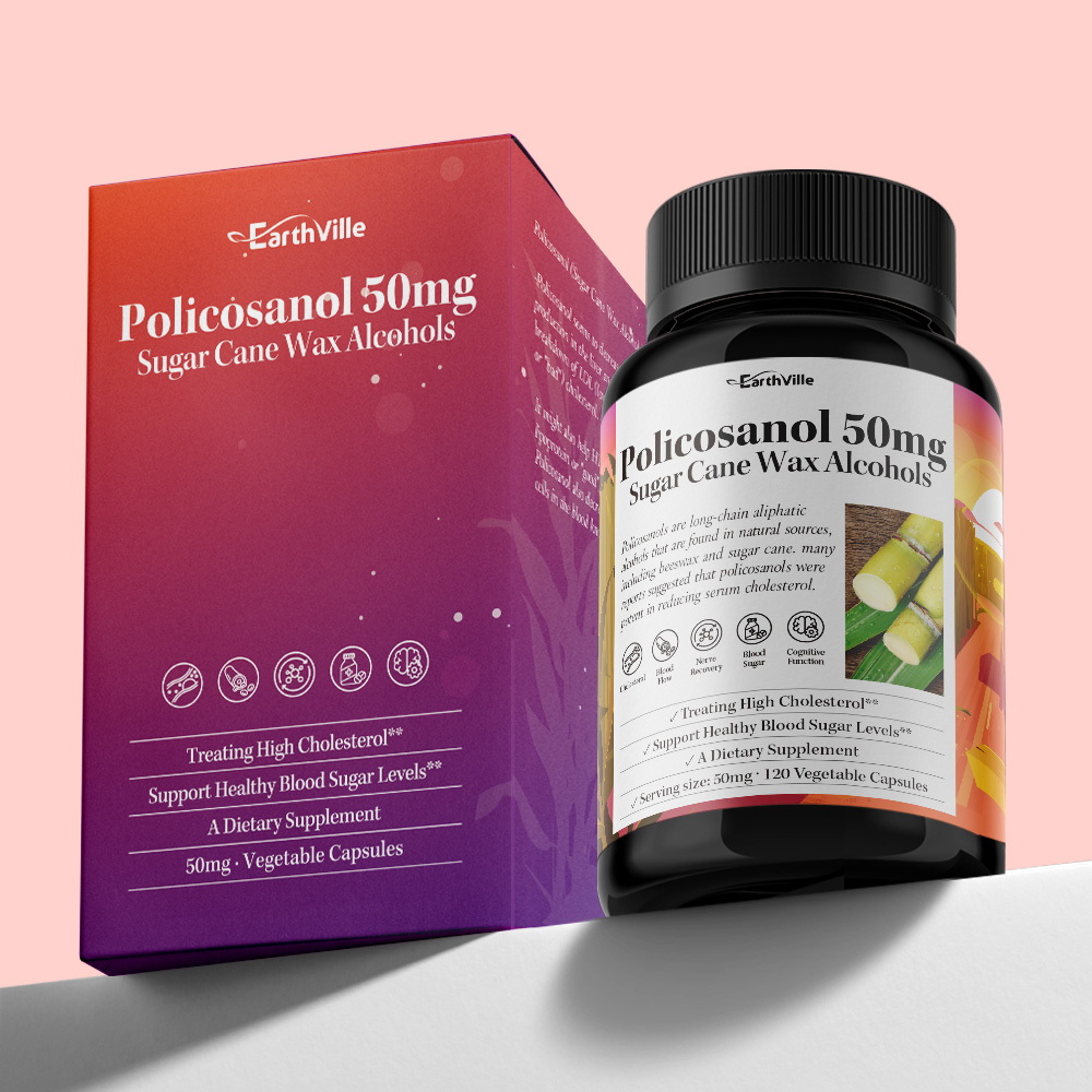 어스빌 <b>폴리코사놀</b> 50mg 사탕수수왁스 지방족알코올 혈행 효능 120캡슐