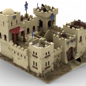 MOC 123950 중세 블랙 팔콘 사막 캐슬 호환블럭