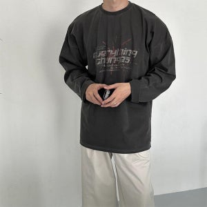 changes 피그먼트 워싱 나염 긴팔티