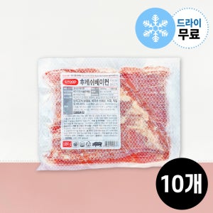 [지케이푸드] 에쓰푸드 S 후레쉬베이컨 1kg X10개 슬라이스 햄 피자토핑