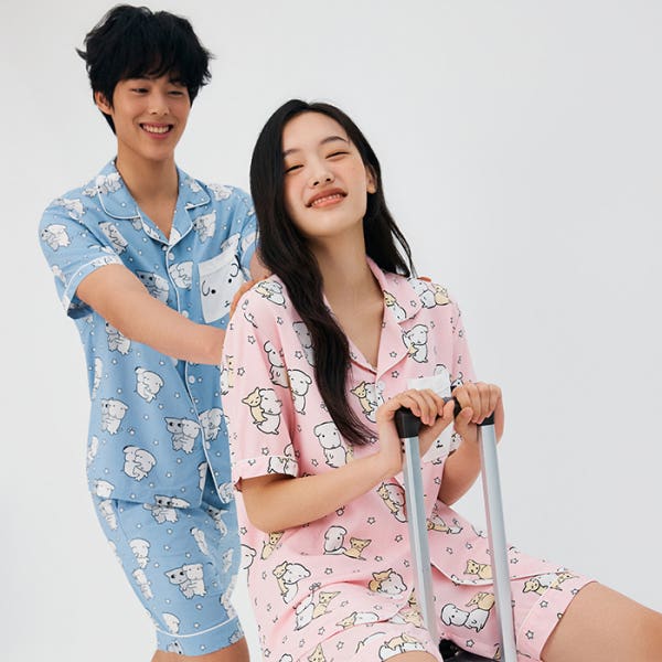 [N배송] 스파오 콜라보 반팔 파자마 모음 (가나디,산리오,먼작귀,망곰이,담곰이,리락쿠마,짱구,해리포터,몰티즈)