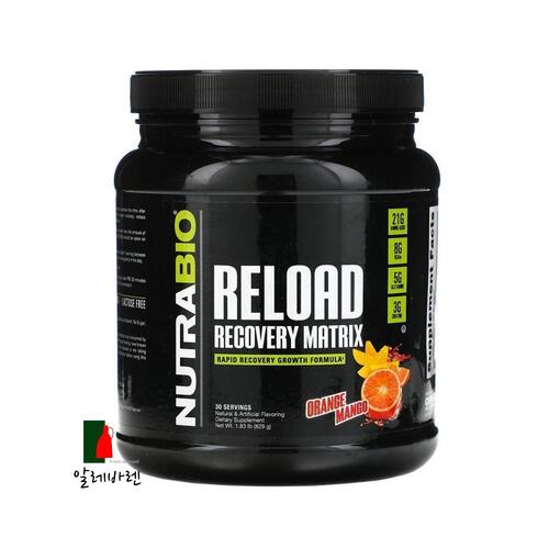 NutrabioLabs <b>리로드 리커버리 매트릭스</b> 오렌지 망고맛 829g