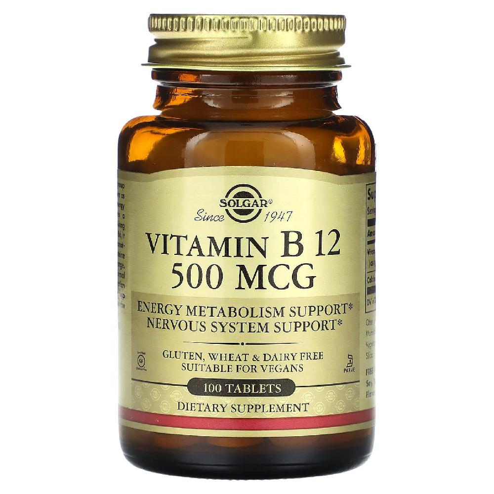 솔가 비타민 B12 500mcg 칼슘 <b>시아노코발라민</b> 호모시스테인 100정
