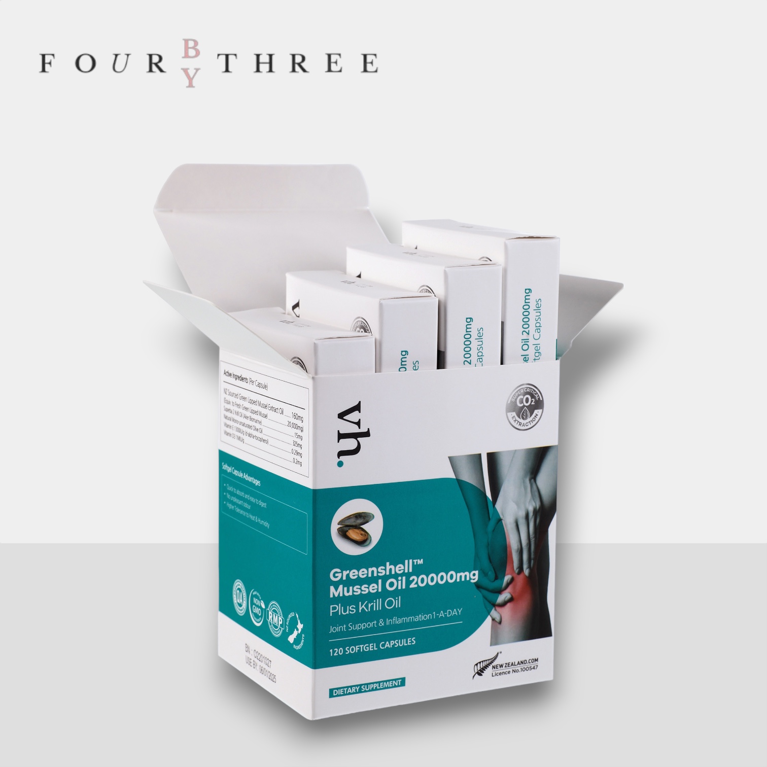 <b>비타허브</b> 뉴질랜드 초록홍합 오일 20000mg 120캡슐 크릴오일