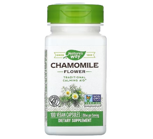 베지100정 <b>네이처스웨이</b> 캐모마일꽃 700mg 카모마일캡슐 수면 평온 심신<b>안정</b>