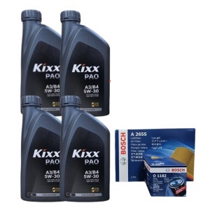 아반떼AD 1.6 가솔린 엔진오일세트 킥스 파오 A3B4 5W30 4L