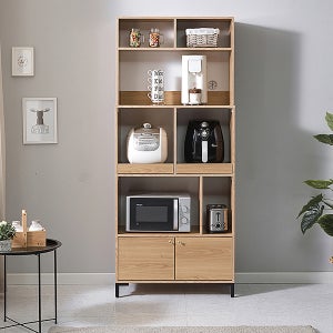 미젠시아 다용도 멀바우 화이트 수납 렌지대 1900