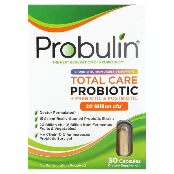 <b>Probulin</b>, 토탈 케어 프로바이오틱, 200억CFU, 캡슐 30정