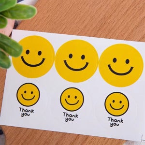 땡큐 스마일 스티커 구디백 선물 포장 답례품 다꾸템 다이어리 꾸미기