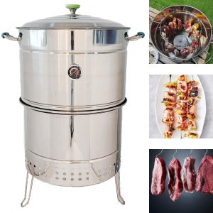 대형 항아리바베큐 그릴 삼겹살 꼬치 화로 구이 캠핑 석쇠 온도계 꼬치 전부다 풀셋트