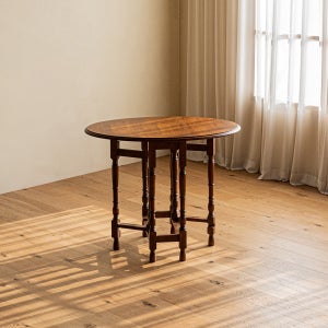 디킨 고무나무 원목 엔틱 타원 접이식 확장형 식탁 테이블 900