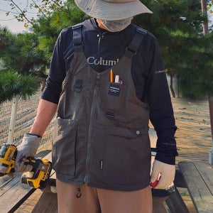 캠퍼들을 위한 핫 아이템 CAMPING 조끼 + 가방 2IN1 와이드508 멀티조끼 [블랙]