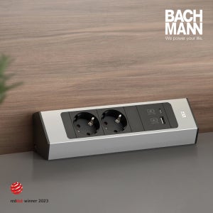 바흐만 카시아 2세대 코너콘센트 매립콘센트 스테인리스 220V2구+USB A/C