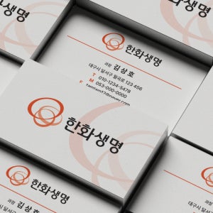 한화생명 보험 보험사 손해보험 보험설계사 가로 명함 단면 양면 무코팅 소프트 250g 500매 재주문