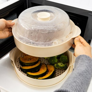 국산 2단 전자레인지 찜기 세트 전자렌지용 계란찜기 만능찜기