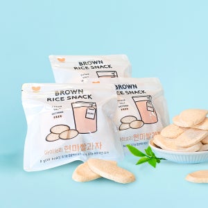 (소포장 5팩)현미쌀과자 무첨가 유기농 떡뻥 간식 과자 떡빵 떡벙 아이보리