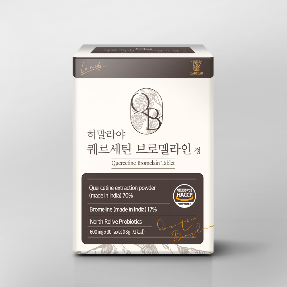 랩온랩 <b>퀘르세틴</b> 브로멜라인 노스릴리브 파인애플 30정, 1개