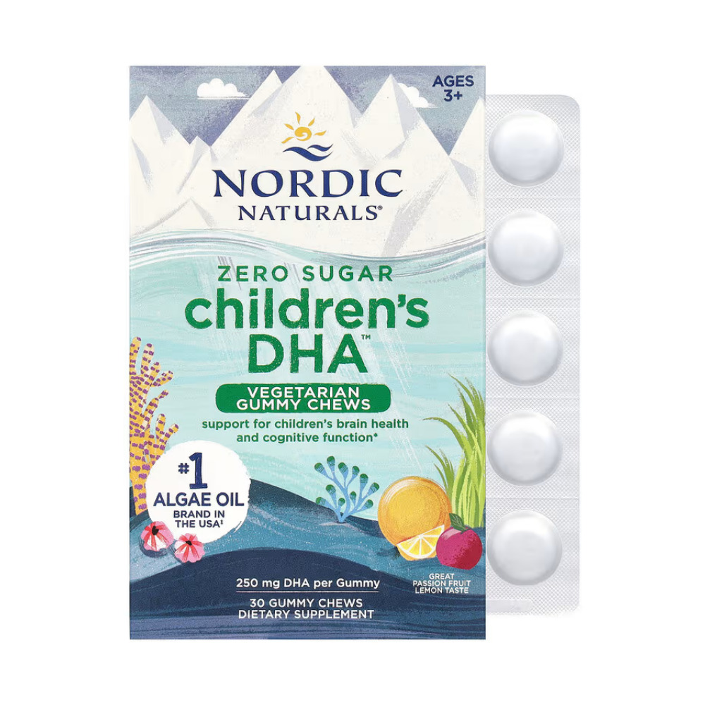 노르딕내추럴스 제로슈가 칠드런 DHA 3세<b>이상</b> 패션후르츠 레몬맛 250mg 30구미