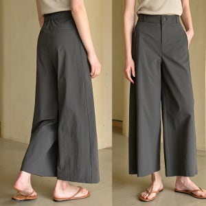 도밍고블루 바스락스판 큐롯와이드 나일론 9부슬랙스 (domingoblue 여성여름밴딩팬츠)