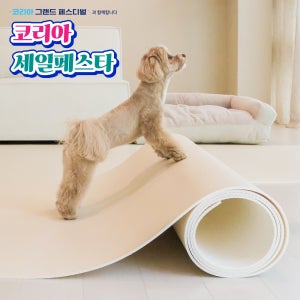펫바이블 무독성 강아지매트 고양이 TPU 애견매트 미끄럼방지 롤 반려견 크림 베이지 1m