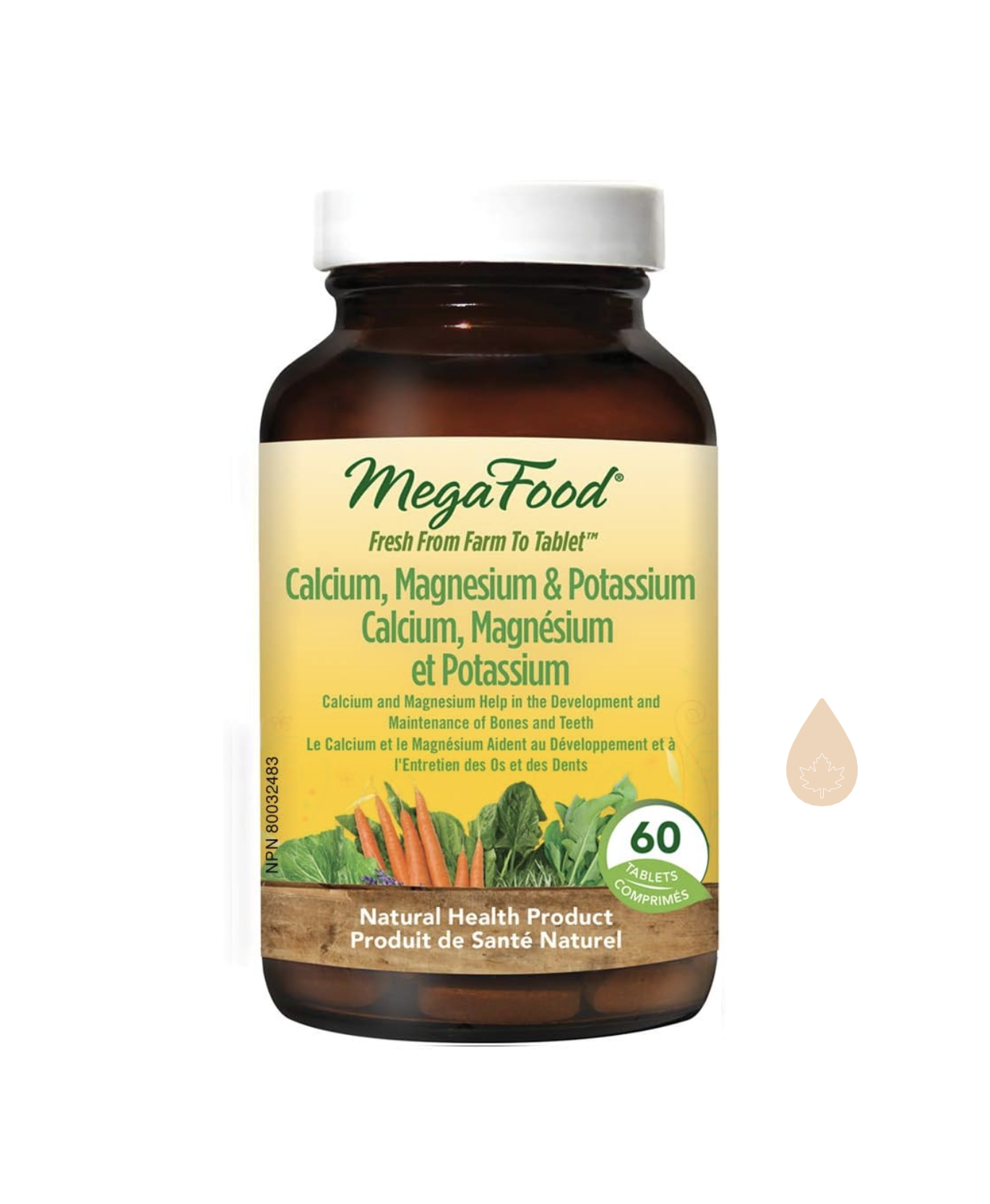 MegaFood 천연 칼슘 마그네슘 <b>칼륨</b> 미네랄 60정