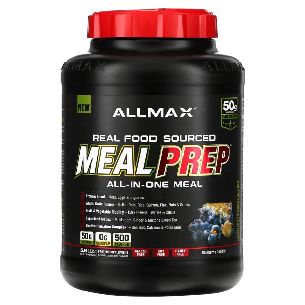 올맥스 ALLMAX 천연 식품 성분 <b>Meal</b> <b>Prep</b> 식사 대용 <b>블루베리 코블러</b> 2.54kg5.6lb