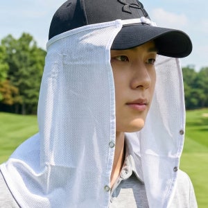 국산 사이즈조절 쿨캡 선가드 모자부착 얼굴햇빛가리개 골프 자외선차단 쿨링 여름 썬가드