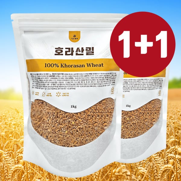 최근생산 카무트호라산밀 그레인온 파로 곡물 FARRO파로쌀 2kg 엠머밀