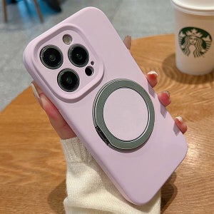 아이폰13프로 파스텔 풀커버 맥세이프 링 거치대 소프트 실리콘 핸드폰 케이스