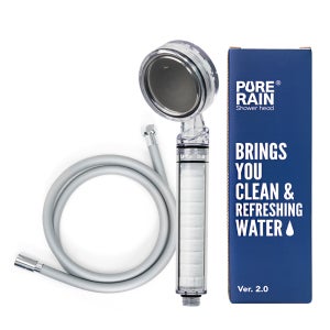 퓨어레인 녹물 염소제거 정수 필터 샤워기 헤드 2.0 실리콘 호스 1.5M 세트