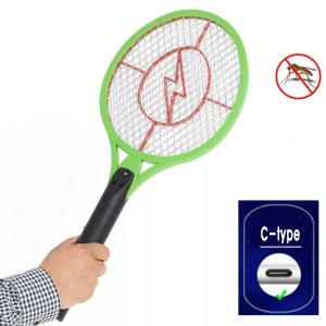 C타입 충전용 전자모기채 전기파리채 원터치 3중망 해충퇴치기