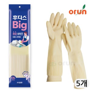 후디스 가정용 식품용 고무장갑 XXL(특특대), 5개