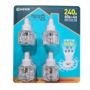 유한양행 해피홈 파워 리퀴드S 리필 60일 X 4입 훈증기 전자모기향