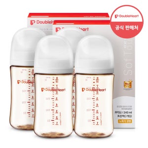 더블하트 모유실감 3세대 PPSU 젖병 베이직 240ml 트윈팩 2개(젖병 4개)
