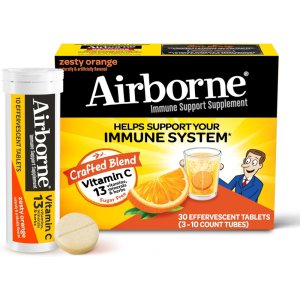 에어본 AIRBORNE 이뮨 서포트 발포 비타민C 30정