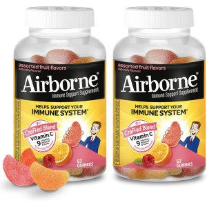 에어본 AIRBORNE 이뮨 서포트 비타민C 63구미 2병
