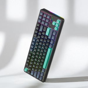 독거미 F87 Pro 기계식 키보드 AULA 아우라 블랙 하우징, 블랙 키캡+그레이V4축