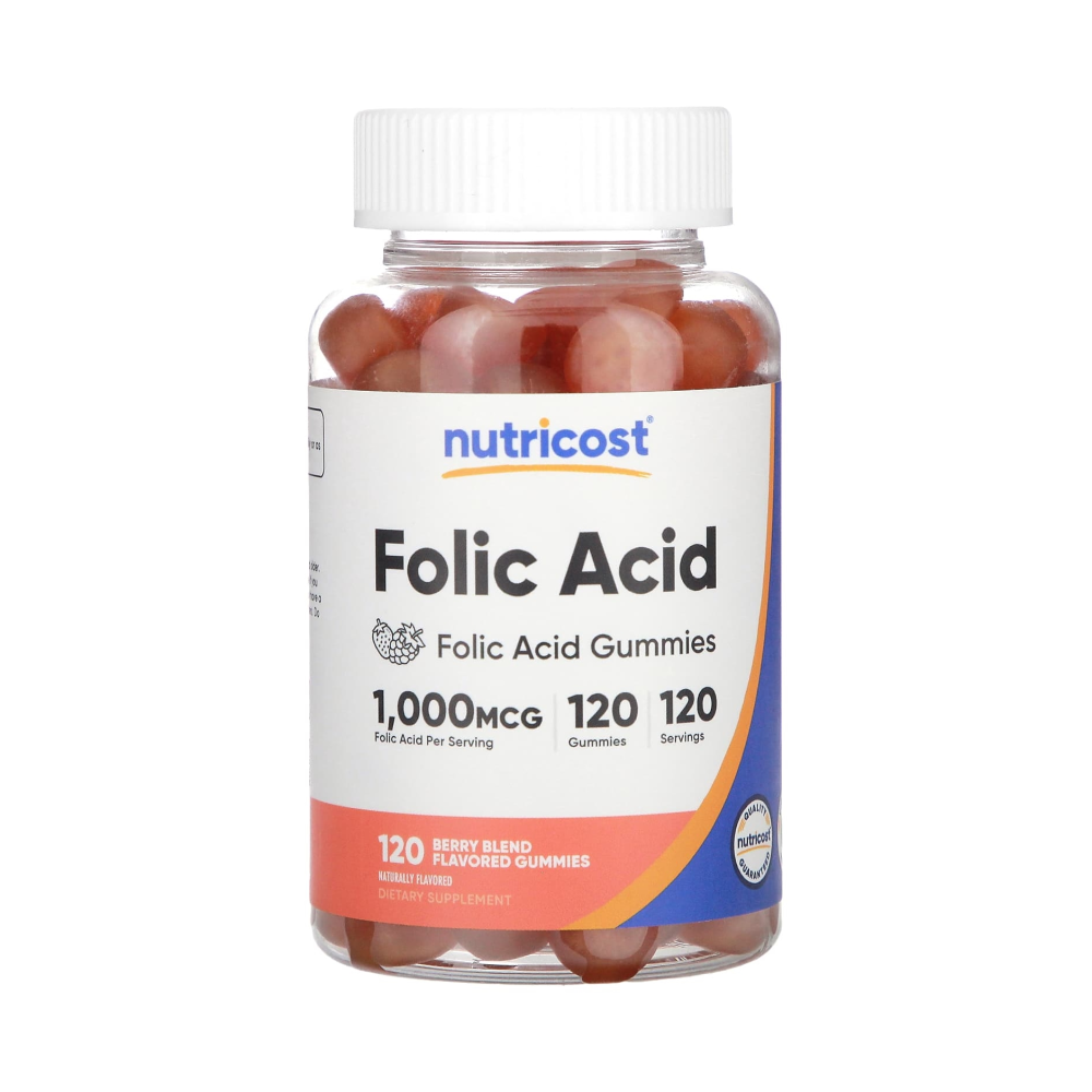 <b>뉴트리코스트</b> 폴릭 애시드 <b>엽산</b> 구미 베리 블렌드 1000mcg 120구미