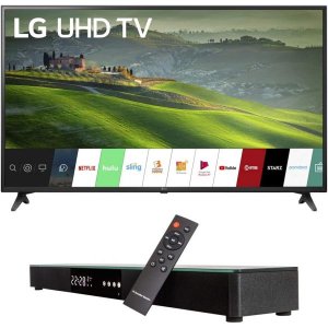 LG 60UM6900 60inch HDR 4K UHD Smart LED TV Bundle with Deco Gear Home Theater Surround Sound 31inc