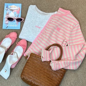 비비 스트라이프 가디건