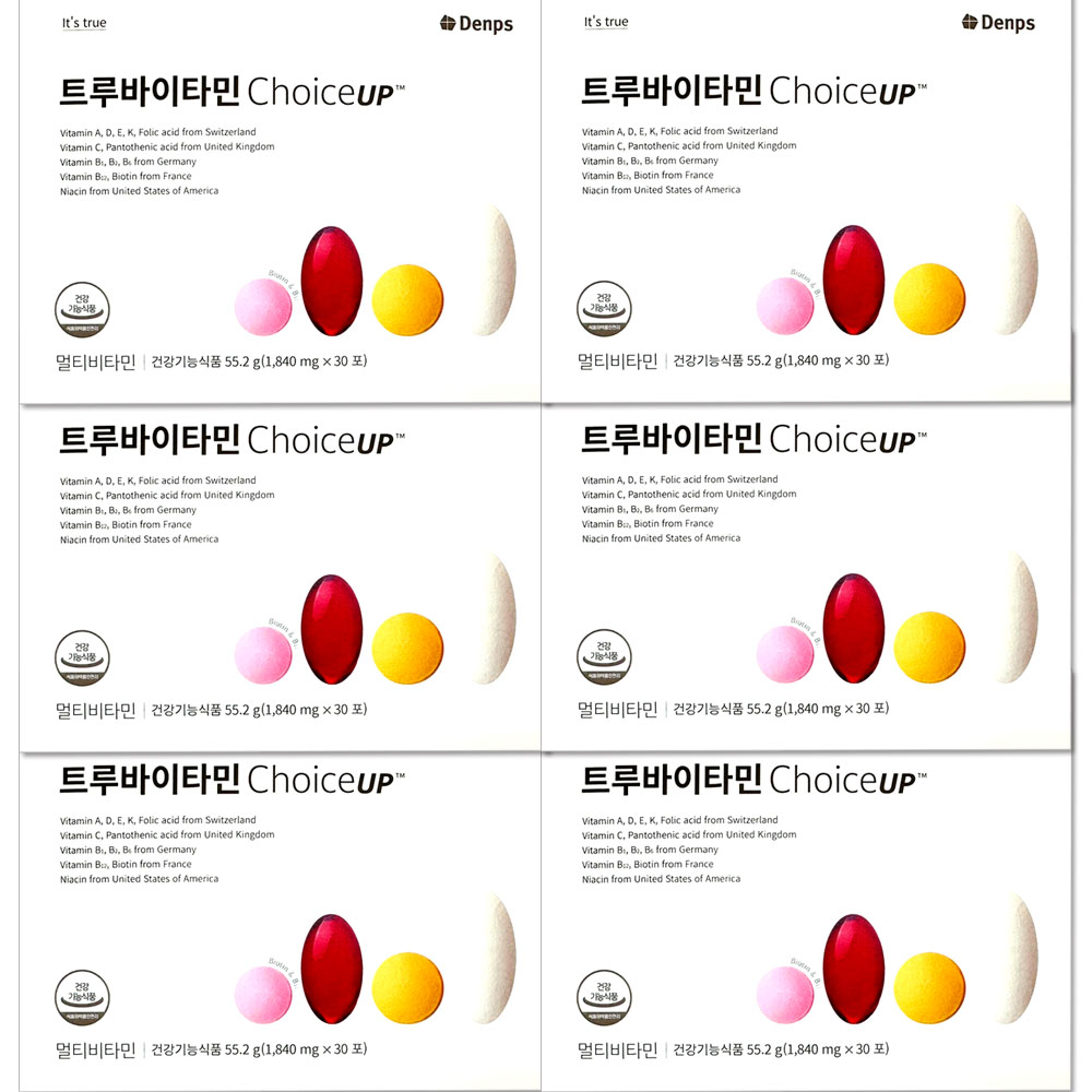 덴프스 <b>트루</b>바이타민 초이스업 Choice UP 1840mg X 30포 6박스