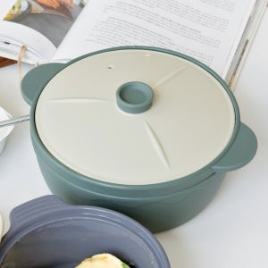 인콕 전자레인지 용기 실리콘 라면 냄비 대 올리브그린