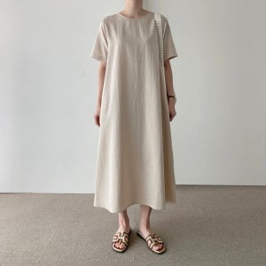 살랑살랑 A라인 반팔 롱 원피스 여름 77