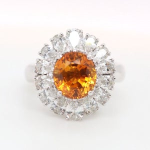 천연 옐로우 사파이어 물방울 다이아 반지 18k 피노시에 Only One