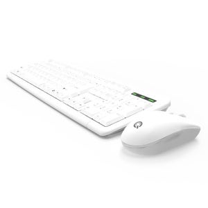QSENN MK210 무선 키보드 마우스 세트 (화이트, 키스킨 포함)