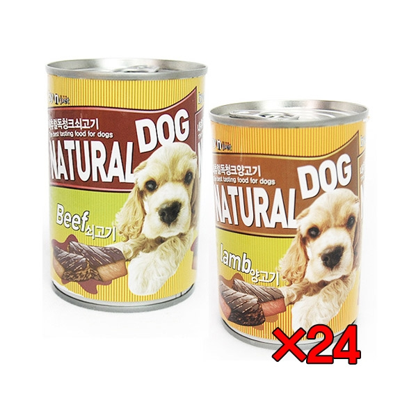 애견 통조림 간식 강아지 캔 바이앤펫 <b>내추럴</b> 독 청크 400g X 24개