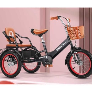 세발 자전거 동승 아이들 안전 2인승 삼륜 키즈카페