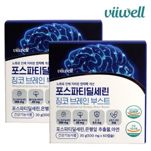 비웰 포스파티딜세린 징코 브레인 부스트 60캡슐, 2개